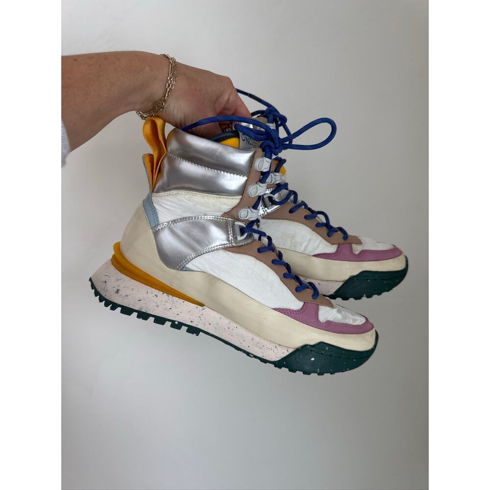 NCEPT Multicolor High Top Platform Boots - White, Pink & Tan Hiking Sneakers - Picture 2 of 12